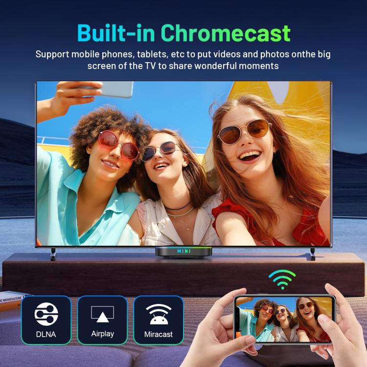 HK1 K8MINI 4K UHD Android 14 Smart TV Box with Remote Control, RK3518 Quad-Core