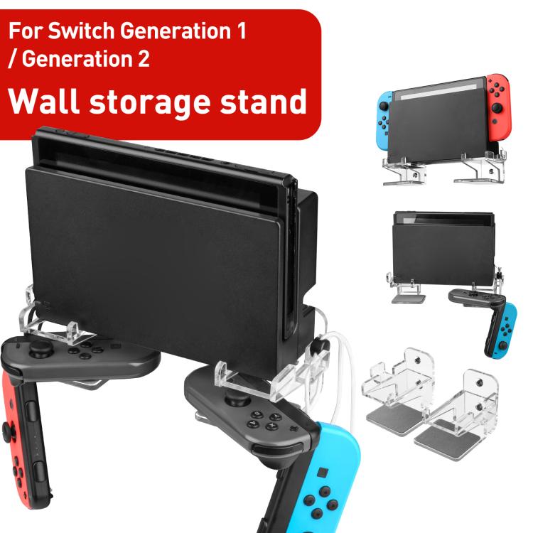 For Nintendo Switch 1 / 2 Acrylic Wall Split Symmetrical Storage Bracket
