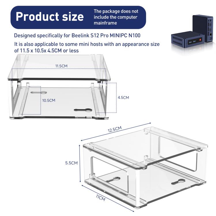 For Beelink S12 Pro Mini PC Desktop Upright Stand