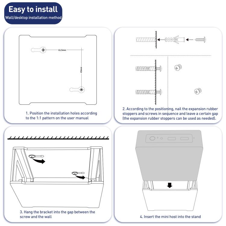 For Beelink S12 Pro Mini PC Desktop Upright Stand