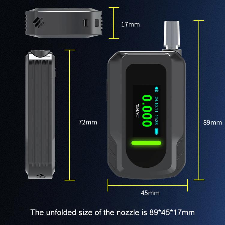 D2000 HD IPS Screen Portable Blow-Type High-Precision Alcohol Content Tester