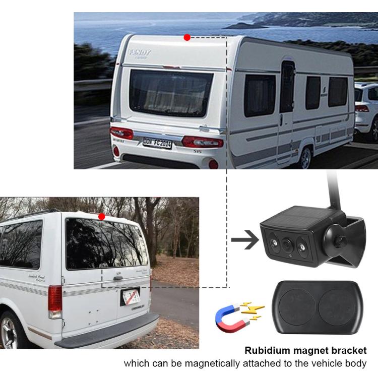 Magnetic Solar 2.4G Wireless WiFi Car Rear View Reversing Camera with Remote Control Switch