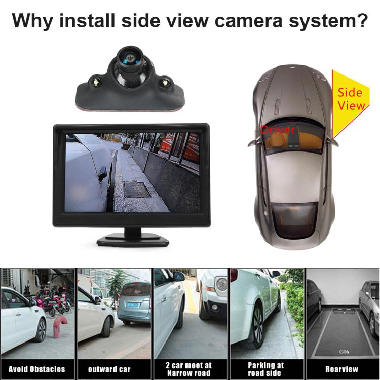 1080P 5 inch HD Display Screen Side Front Blind Spot Camera Image Assistance System Kit