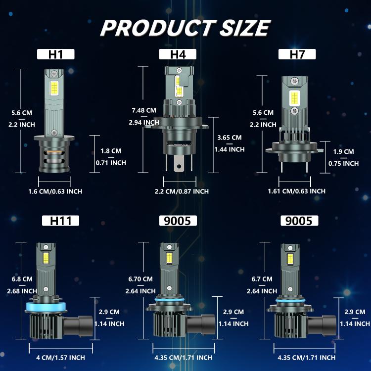 1 Pair 32W 3200LM 6500K Car LED Headlight Bulb with Fan