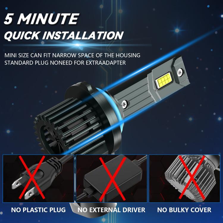 1 Pair 32W 3200LM 6500K Car LED Headlight Bulb with Fan