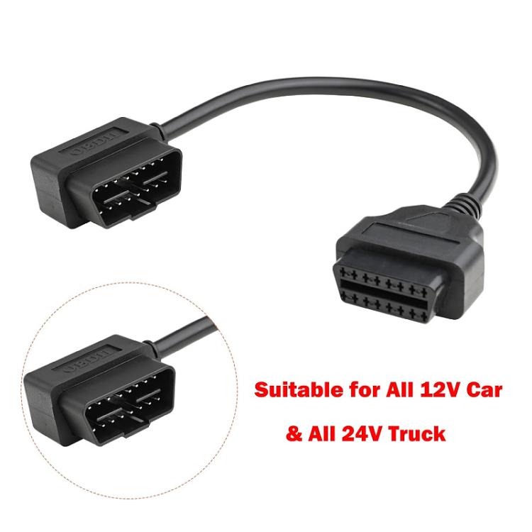 16 Pin Male to OBD2 Female Elbow Connection Cable OBD2 Extension Adapter