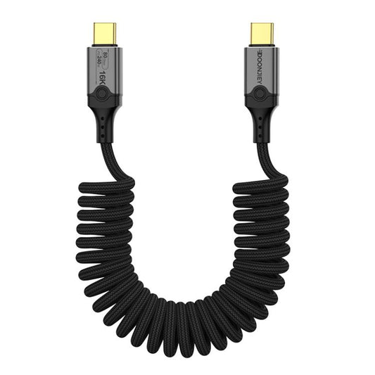 DOONJIEY DJUSB510GR 80Gbps Type-C 16K HD Projection Spring Conversion Cable