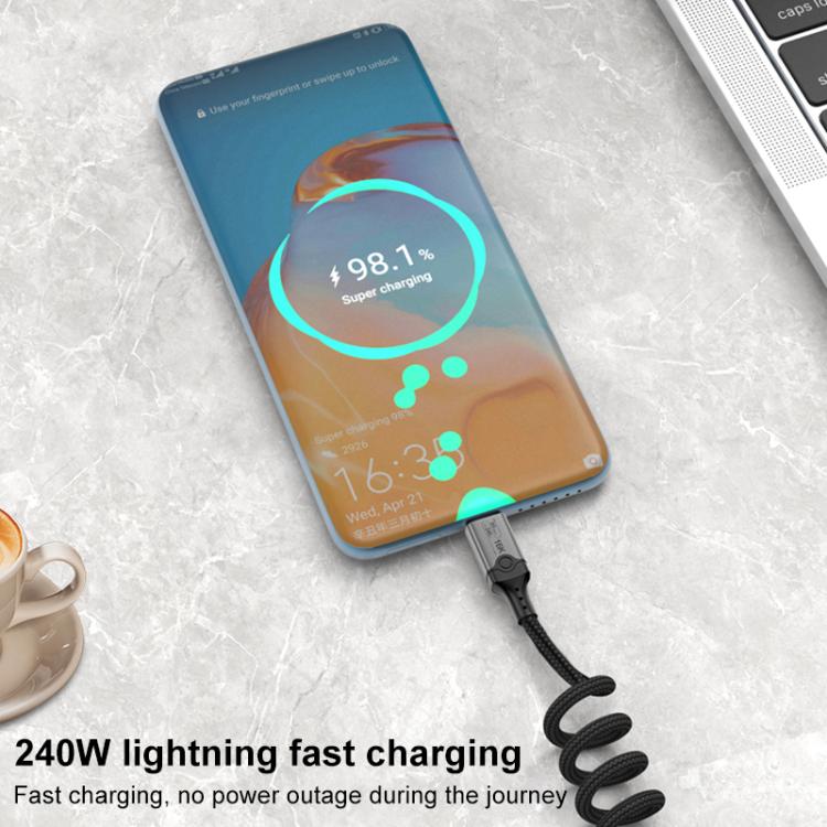 DOONJIEY DJUSB510GR 80Gbps Type-C 16K HD Projection Spring Conversion Cable