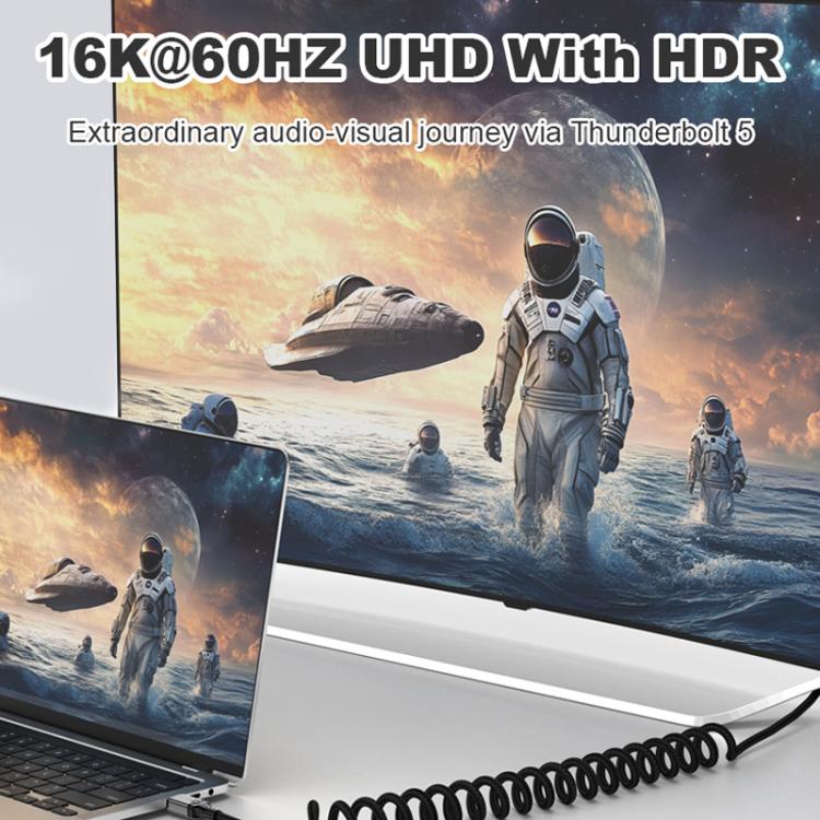 DOONJIEY DJUSB510GR 80Gbps Type-C 16K HD Projection Spring Conversion Cable