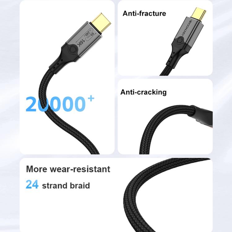 DOONJIEY DJUSB510GR 80Gbps Type-C 16K HD Projection Spring Conversion Cable