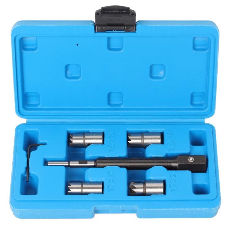 6pcs / Set Car Modification Injector Seat Cutter Cleaner Removal Tool