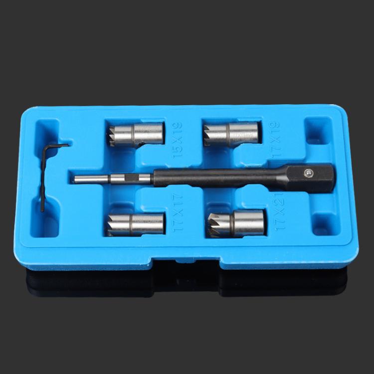 6pcs / Set Car Modification Injector Seat Cutter Cleaner Removal Tool