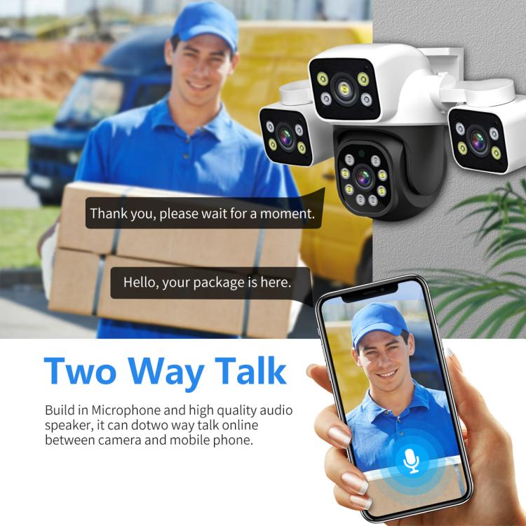 ESCAM PT223 3x4MP HD Motion Detection WiFi Three-screen PTZ IP Camera