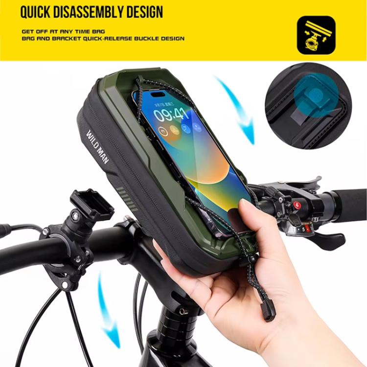 WILD MAN GX330 Mountain Bicycle Mobile Phone Holder EVA Hard Shell Handlebar Bag