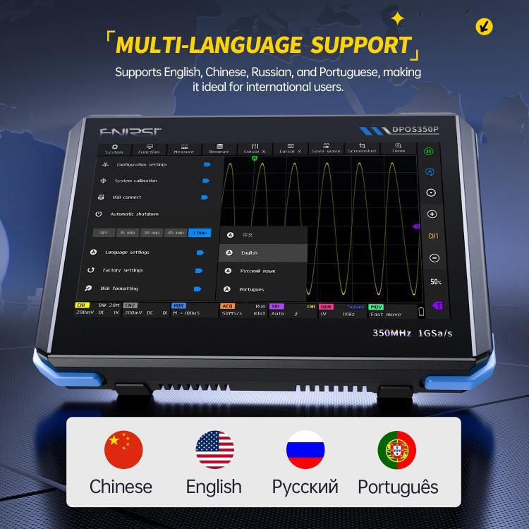FNIRSI DPOS350P 4 in 1 7 inch IPS HD Touch Screen 350M Tablet Oscilloscope