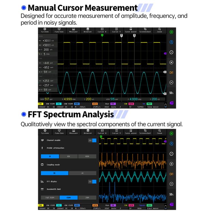 FNIRSI DPOS350P 4 in 1 7 inch IPS HD Touch Screen 350M Tablet Oscilloscope