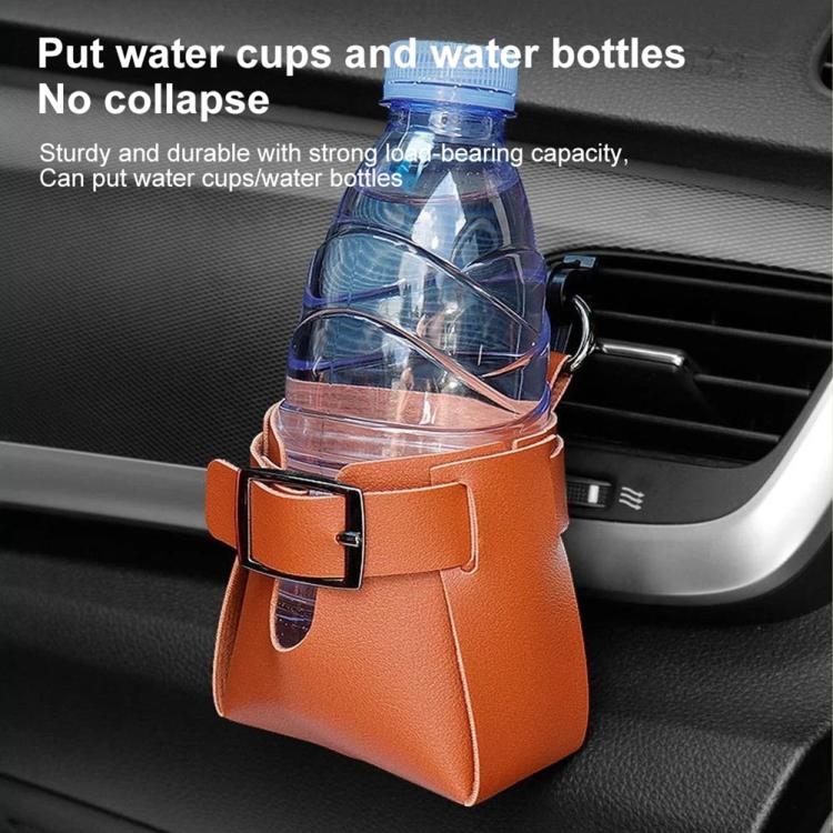 Car Air Vent PU Leather Storage Hanging Bag
