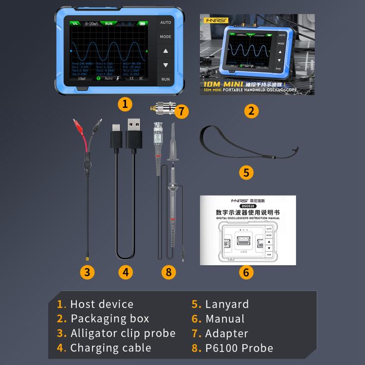 FNIRSI DSO510 Handheld Small Digital Portable Tablet Oscilloscope