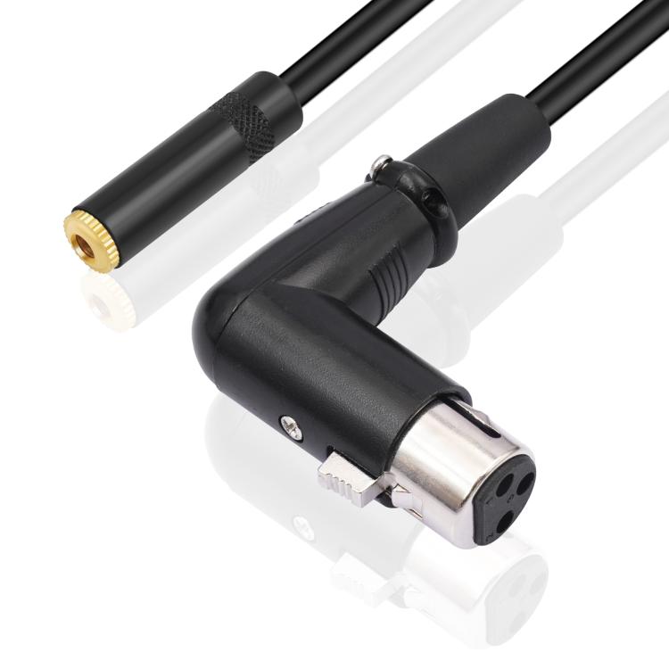 3.5mm Female to XLR Female Elbow Audio Converter Adapter Cable
