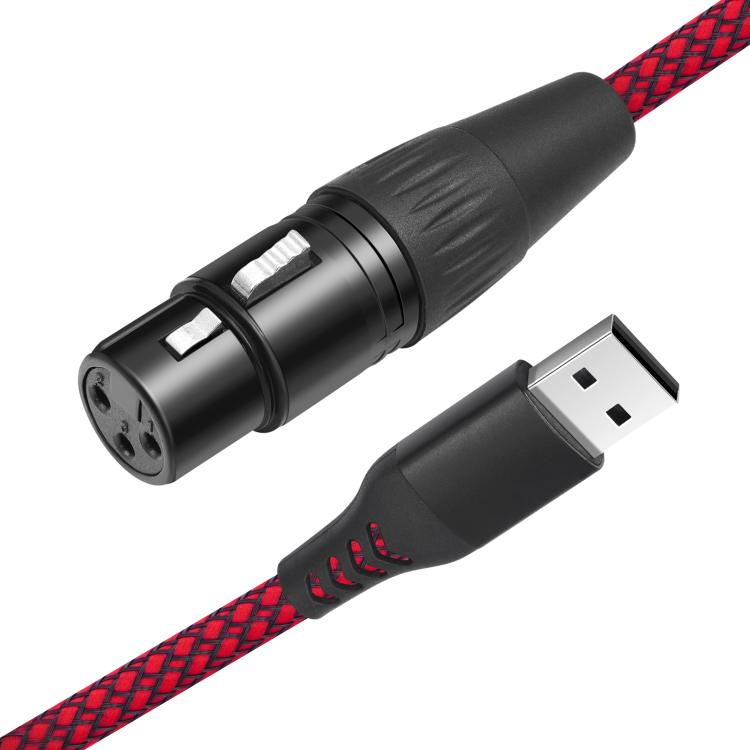 USB-A to XLR Female Audio Recording Cable for Dynamic Microphone
