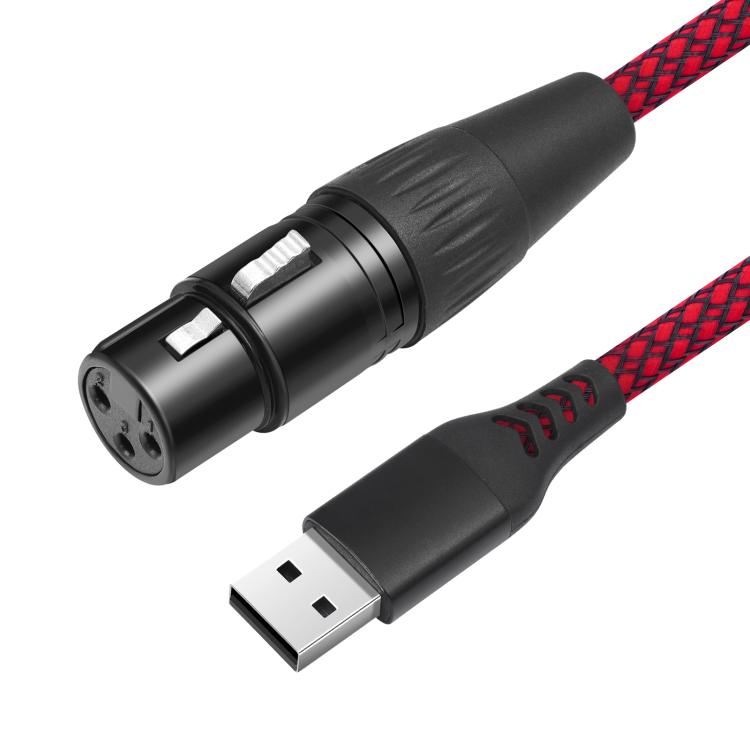 USB-A to XLR Female Audio Recording Cable for Dynamic Microphone