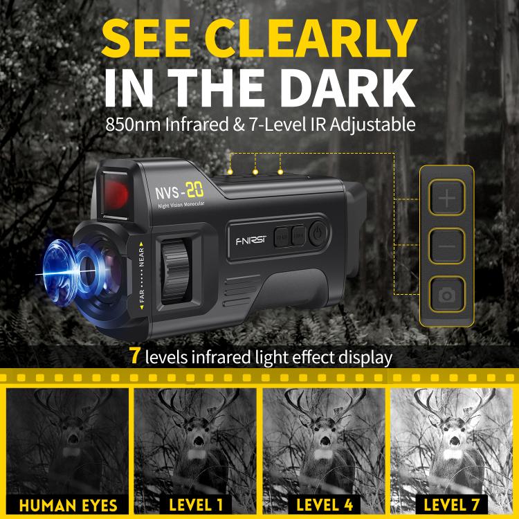 FNIRSI NVS-20 Small Portable Outdoor 4K Full Color HD Infrared Night Vision Device, NVS-20