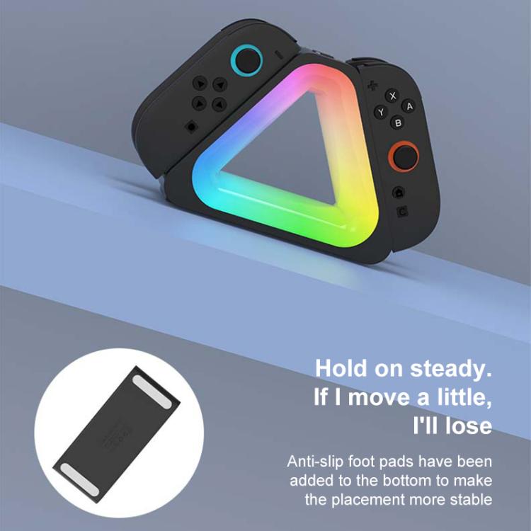 For Nintendo Switch 2 4 in 1 Triangle Handle Charging Base with RGB Light