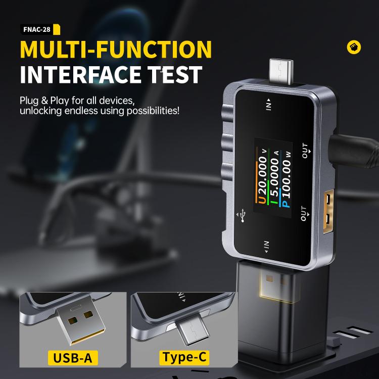 Fnirsi FNAC-28 Multi-function Type-C & USB Professional Grade Ripple Monitoring Tester