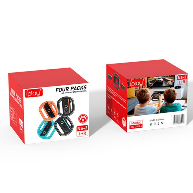 For Nintendo Switch 2 Joy-Con 4pcs iPlay HBS-2813-C Simple Racing Steering Wheel Controller