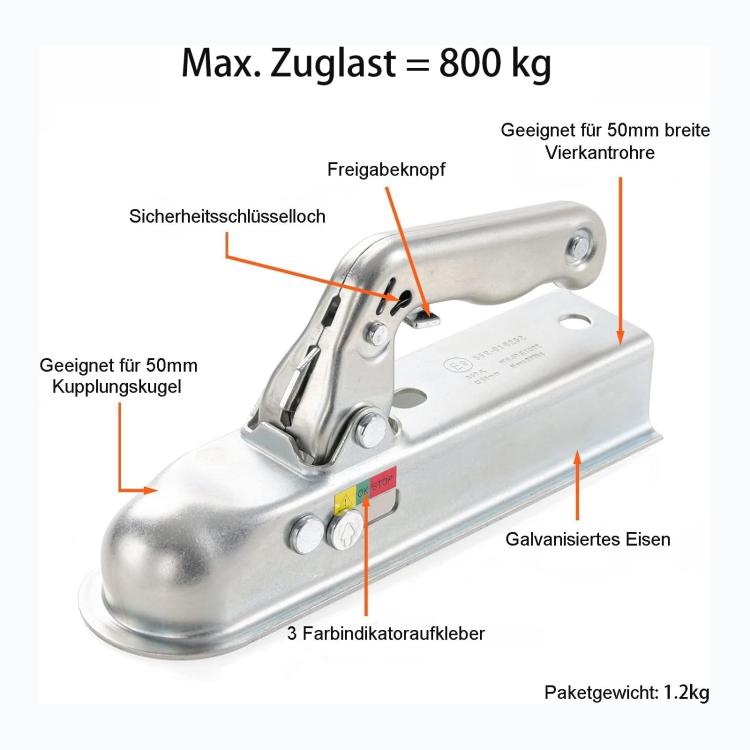 50mm Universal Ball Tow Bar Ball Trailer Coupling