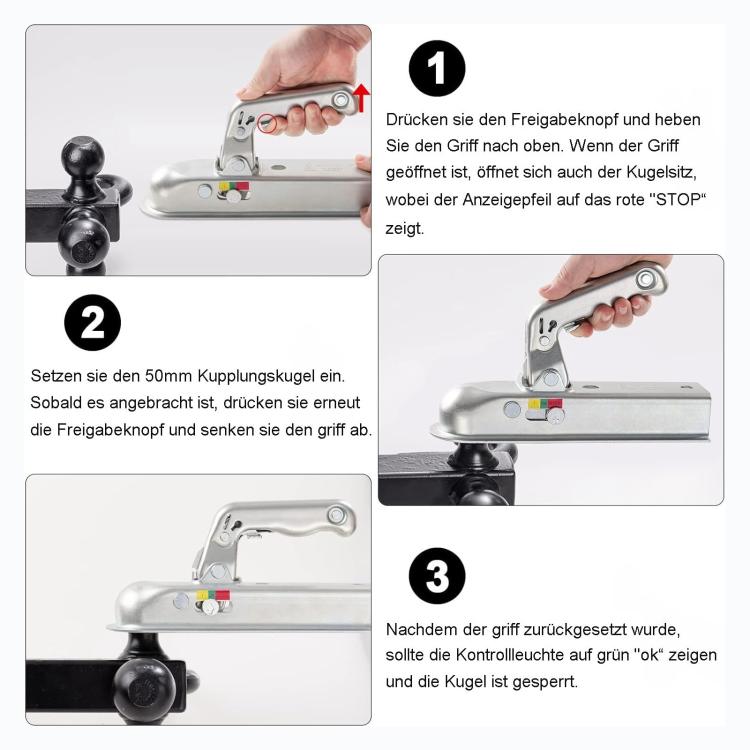 50mm Universal Ball Tow Bar Ball Trailer Coupling