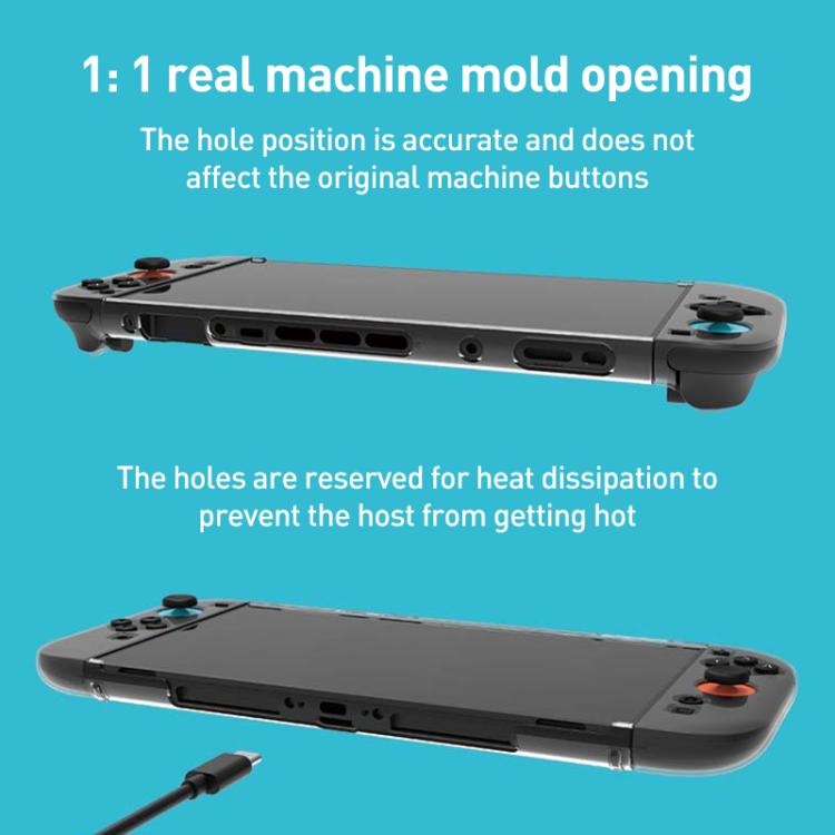 For Nintendo Switch 2 iPlay HBS-2817 6 in 1 Controller Transparent Protective Case