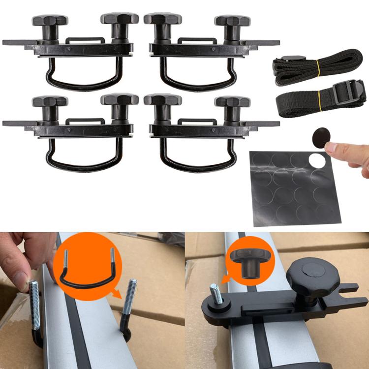 Car Roof Luggage Box Fixing Installation Accessories Roof U-bolt U-hook Clamp Kit