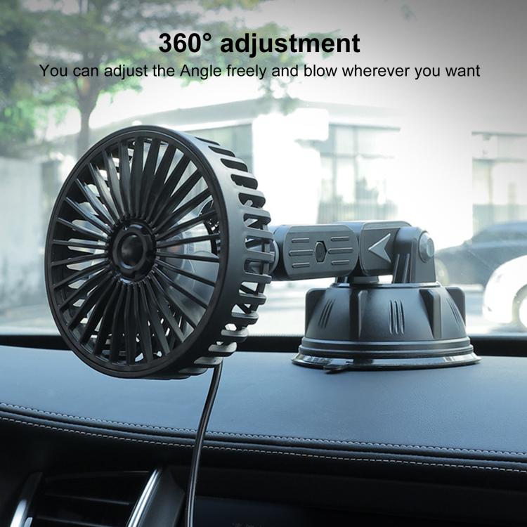Multifunctional Car Suction Cup Fan 360 Degree Rotation Adjustable Single Head Fan