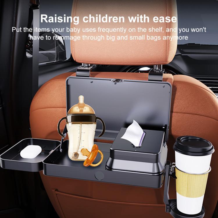 K255 Car Seat Back Storage Rack Multifunctional Tissue Box Water Cup Holder Car Rear Seat Tray Desk
