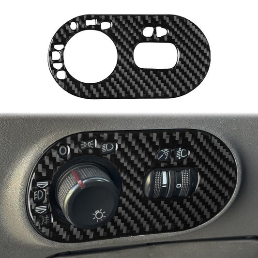 Carbon Fiber Car Headlight Switch Decorative Sticker for SEAT Ibiza 2003-2008, Left Driver