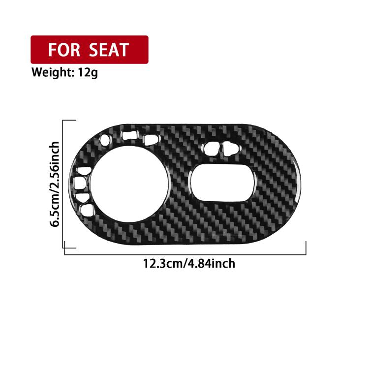 Carbon Fiber Car Headlight Switch Decorative Sticker for SEAT Ibiza 2003-2008, Left Driver