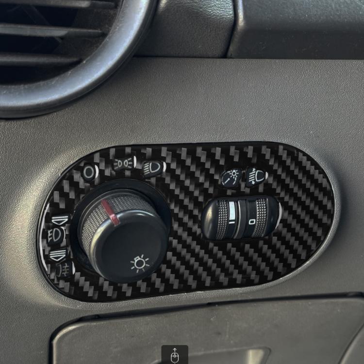 Carbon Fiber Car Headlight Switch Decorative Sticker for SEAT Ibiza 2003-2008, Left Driver