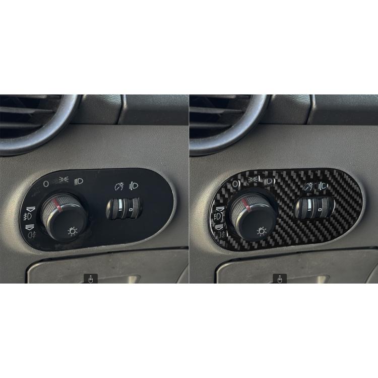 Carbon Fiber Car Headlight Switch Decorative Sticker for SEAT Ibiza 2003-2008, Left Driver