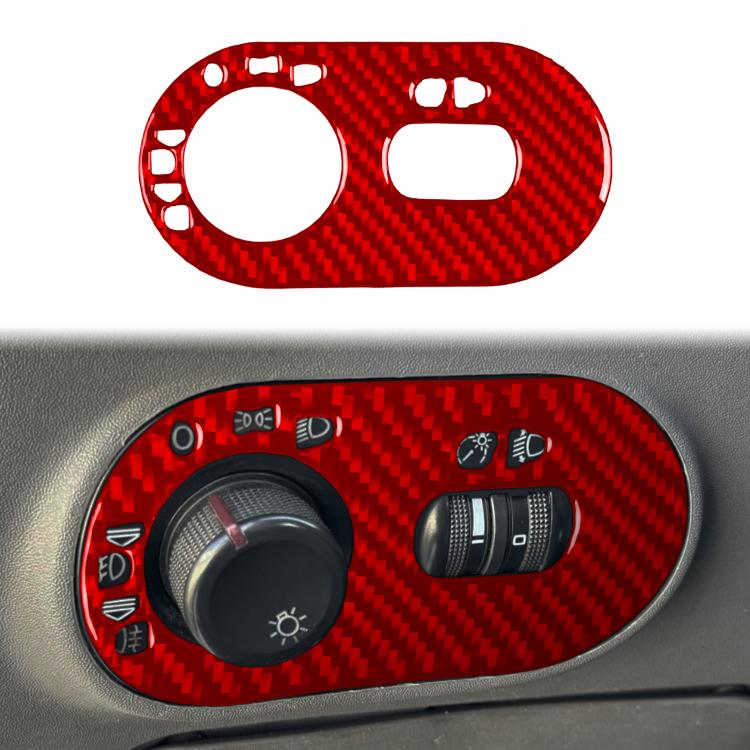 Carbon Fiber Car Headlight Switch Decorative Sticker for SEAT Ibiza 2003-2008, Left Driver