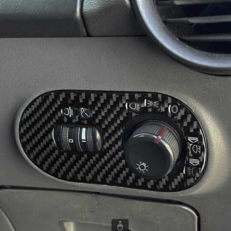 Carbon Fiber Car Headlight Switch Decorative Sticker for SEAT Ibiza 2003-2008, Right Driver