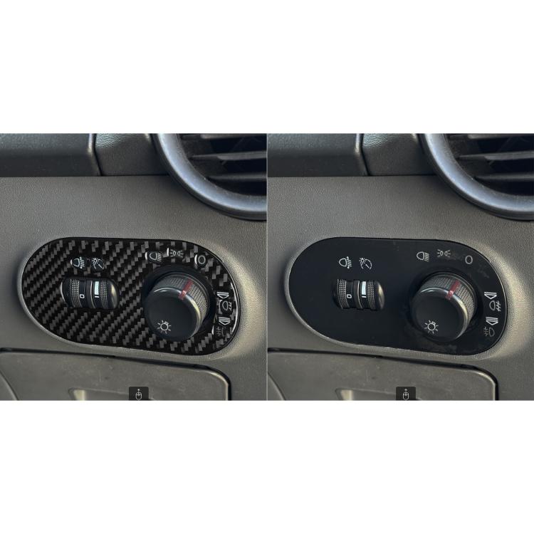 Carbon Fiber Car Headlight Switch Decorative Sticker for SEAT Ibiza 2003-2008, Right Driver