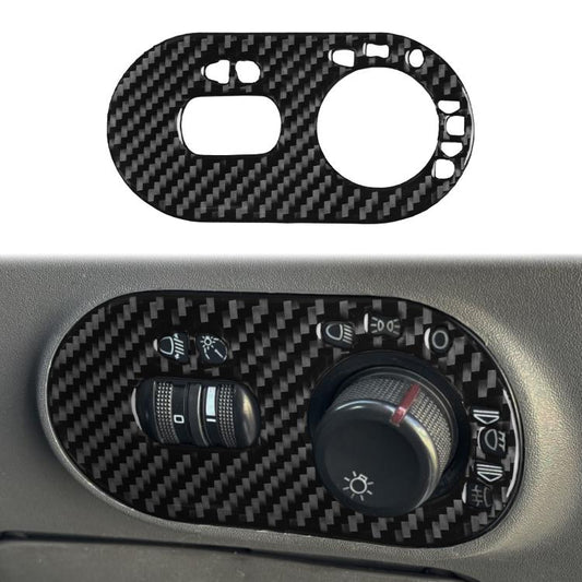 Carbon Fiber Car Headlight Switch Decorative Sticker for SEAT Ibiza 2003-2008, Right Driver