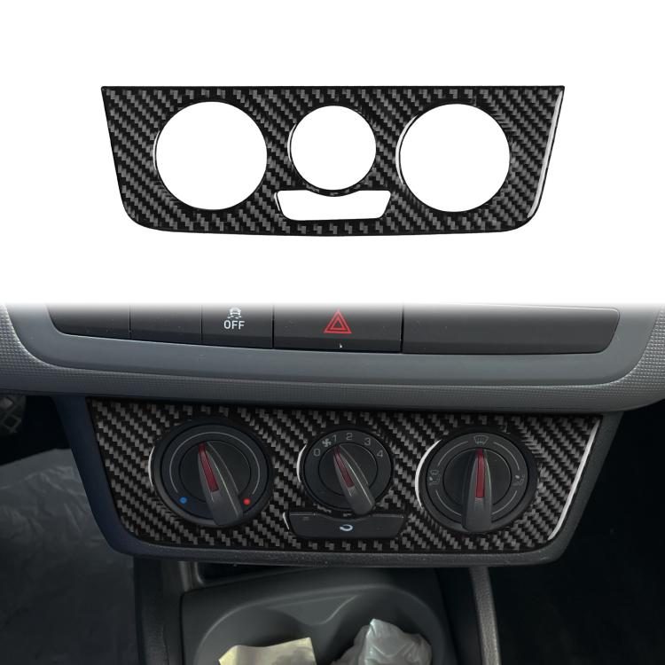 Carbon Fiber Car Air Conditioner Switch Panel A Decorative Sticker for SEAT Ibiza 2009-2014, Left and Right Driver