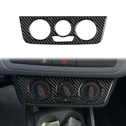 Carbon Fiber Car Air Conditioner Switch Panel A Decorative Sticker for SEAT Ibiza 2009-2014, Left and Right Driver
