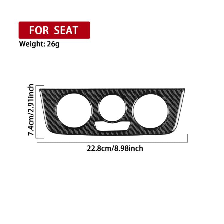 Carbon Fiber Car Air Conditioner Switch Panel A Decorative Sticker for SEAT Ibiza 2009-2014, Left and Right Driver