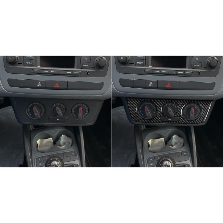Carbon Fiber Car Air Conditioner Switch Panel A Decorative Sticker for SEAT Ibiza 2009-2014, Left and Right Driver