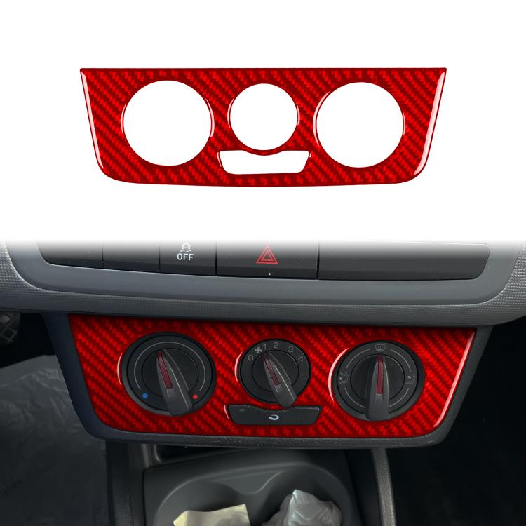 Carbon Fiber Car Air Conditioner Switch Panel A Decorative Sticker for SEAT Ibiza 2009-2014, Left and Right Driver