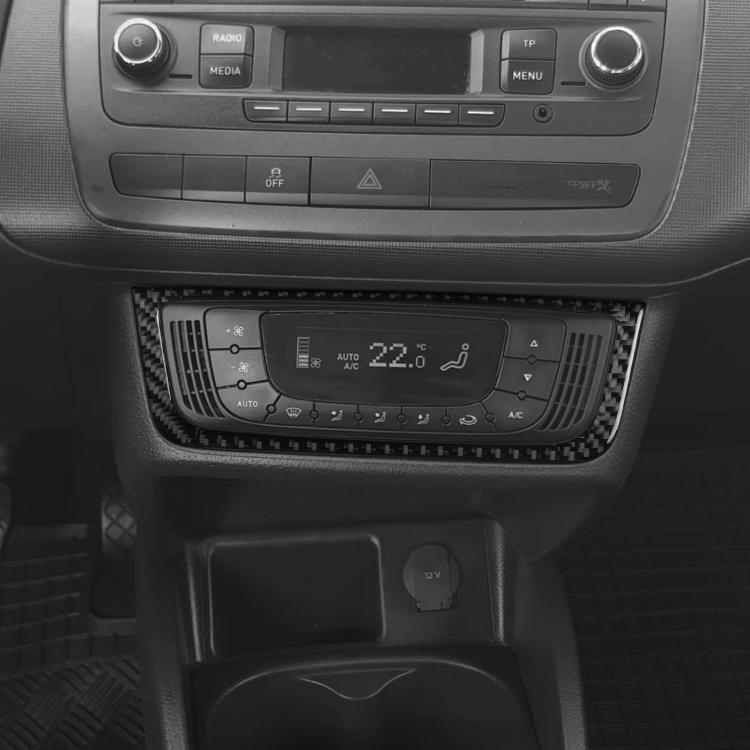 Carbon Fiber Car Air Conditioner Switch Panel B Decorative Sticker for SEAT Ibiza 2009-2014, Left and Right Driver