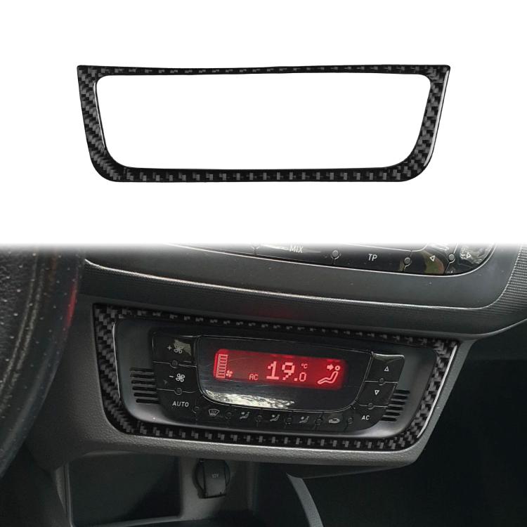 Carbon Fiber Car Air Conditioner Switch Panel B Decorative Sticker for SEAT Ibiza 2009-2014, Left and Right Driver